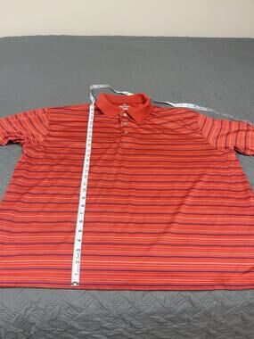 Pro Tour CoolPlay Polo Shirt Men’s XXL 2XL Orange Blue Striped Golf Performance